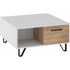 Žurnālgaldiņš BOSS-06 2D, Balts/Gaišais ozols